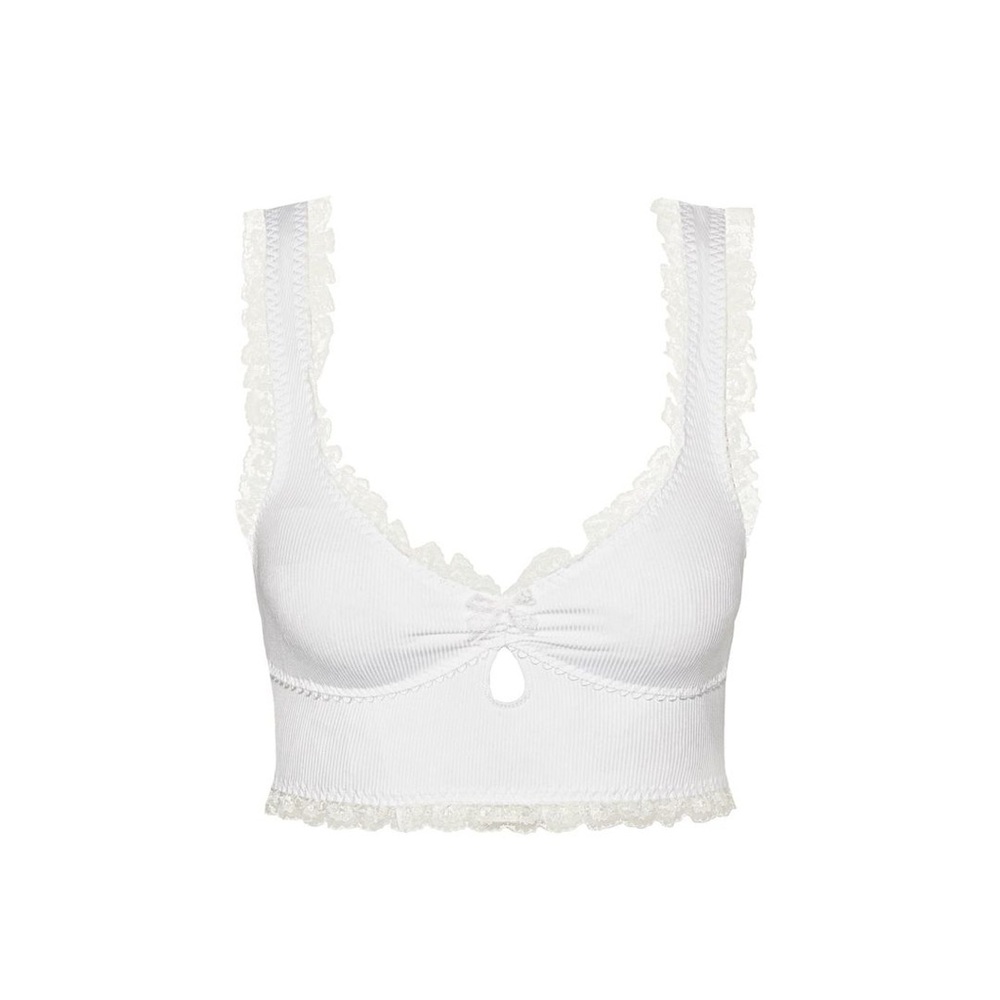 For Love and Lemons Lia Ribbed Lace Chantilly Tank
